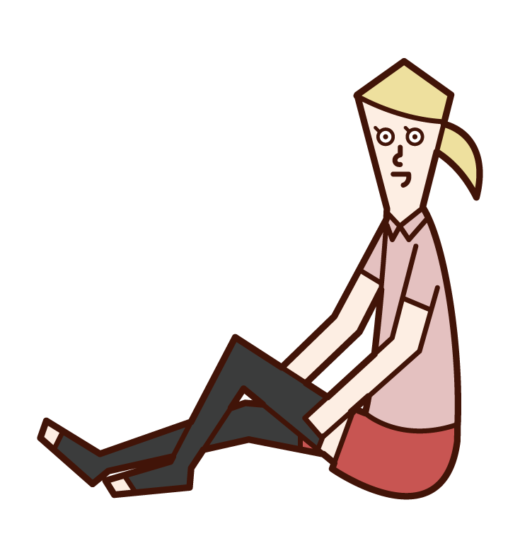 Illustration of a woman wearing crimp socks