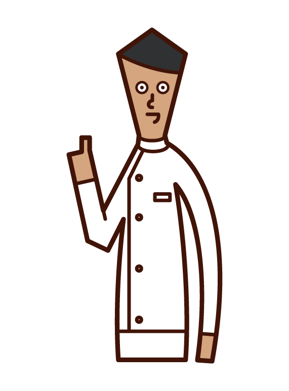 Illustration of a man in a white coat
