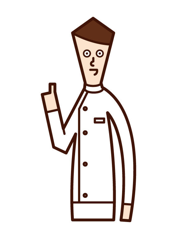 Illustration of a man in a white coat