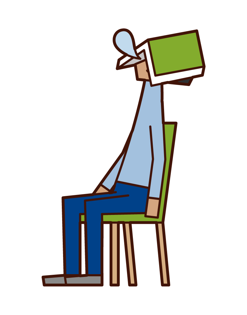 Illustration of a man sitting with a book on his face