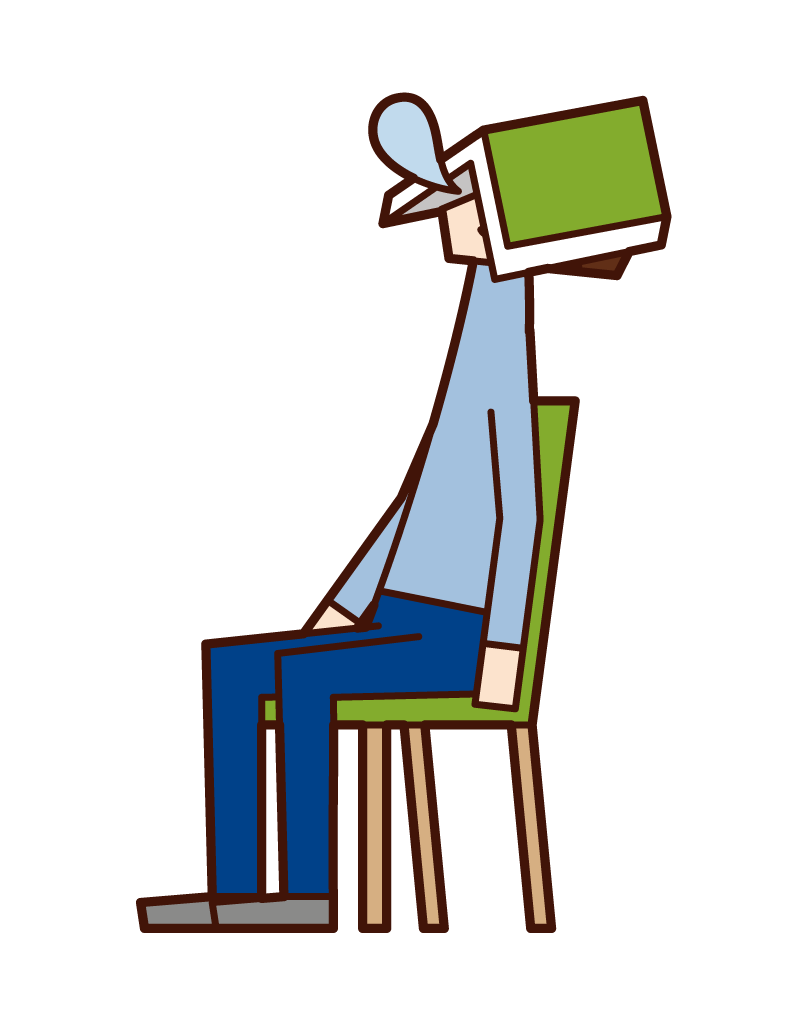 Illustration of a man sitting with a book on his face