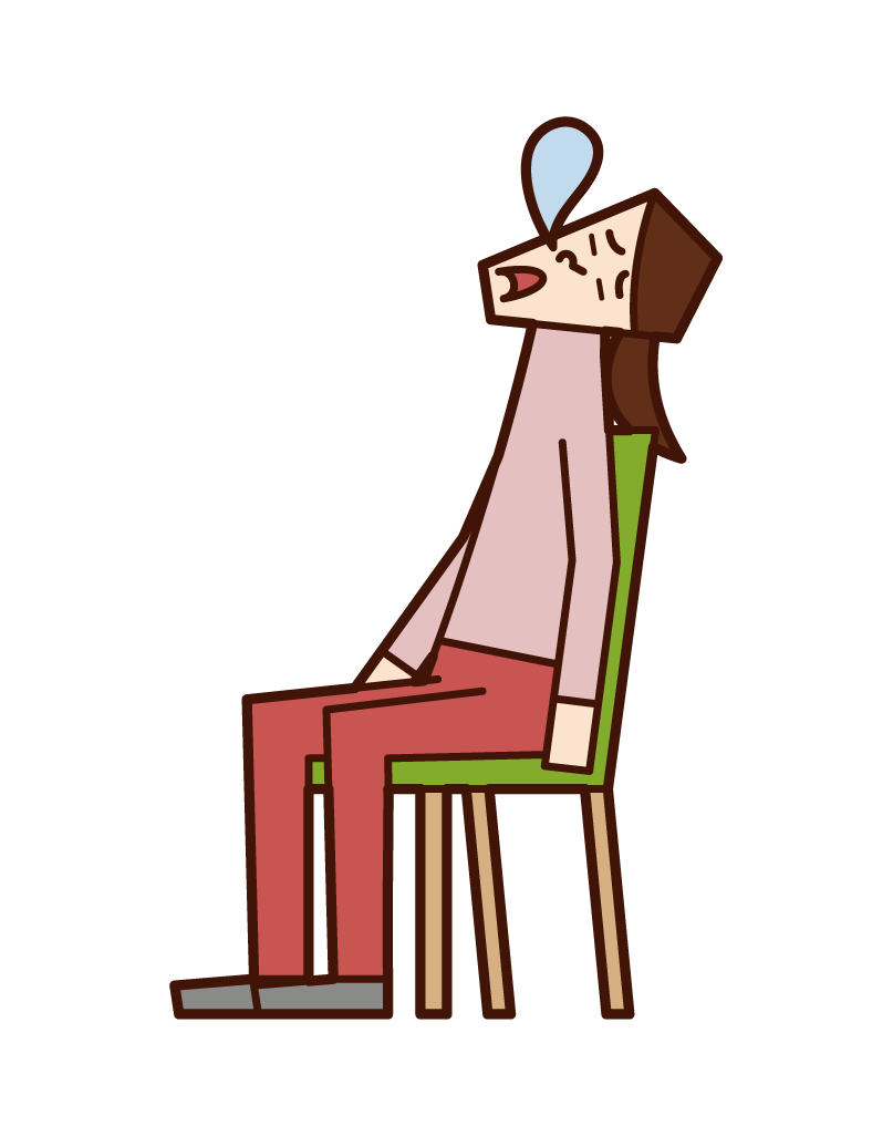 Illustration of a woman sleeping in a chair