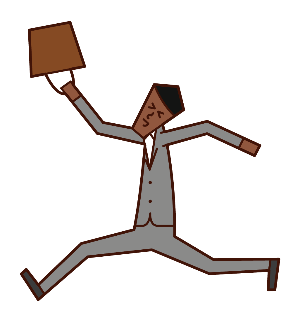 Illustration of a man jumping happily