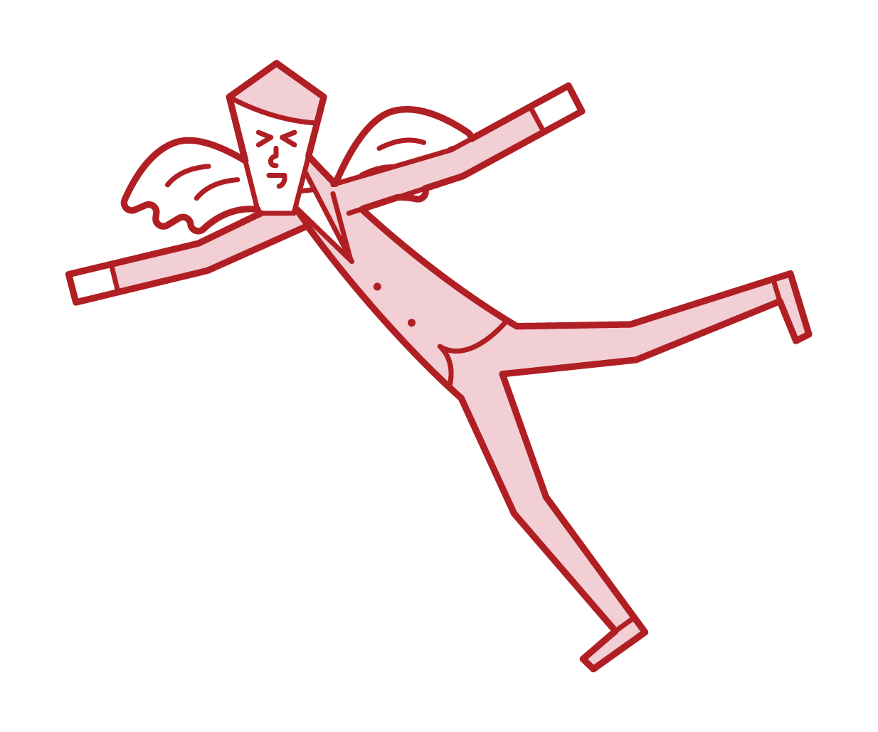 Illustration of a happy and flapping person (male)