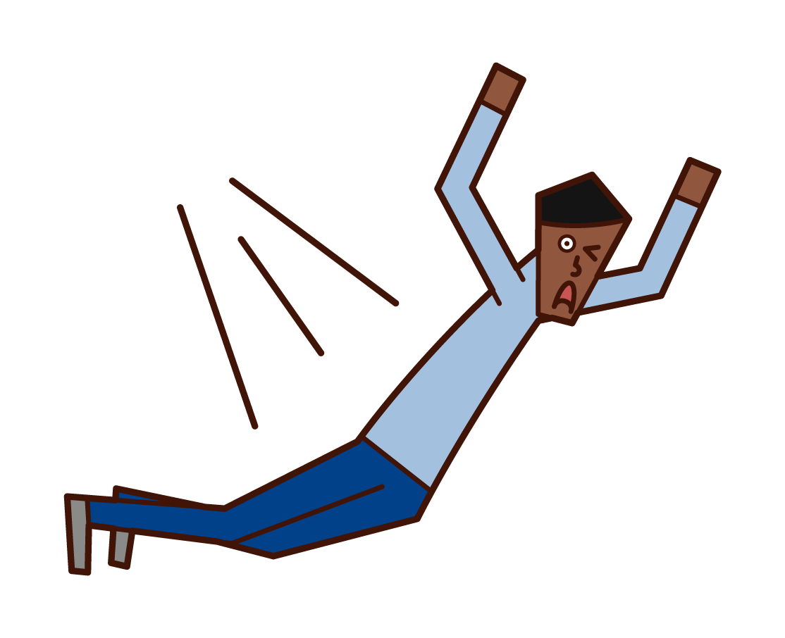飛び降りる人（男性）のイラスト