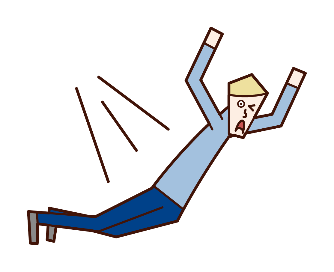 Illustration of a man jumping down