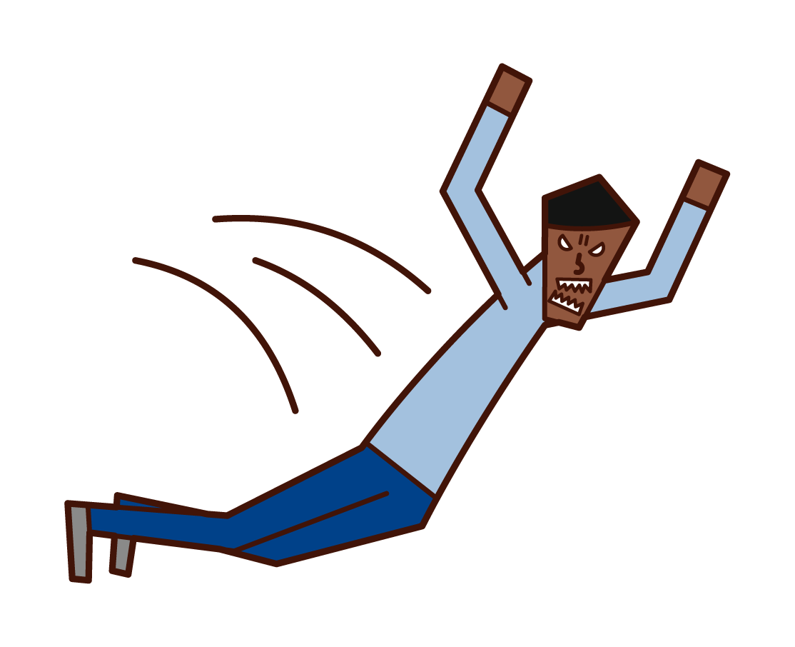 飛びかかる人 男性 のイラスト フリーイラスト素材 Kukukeke ククケケ