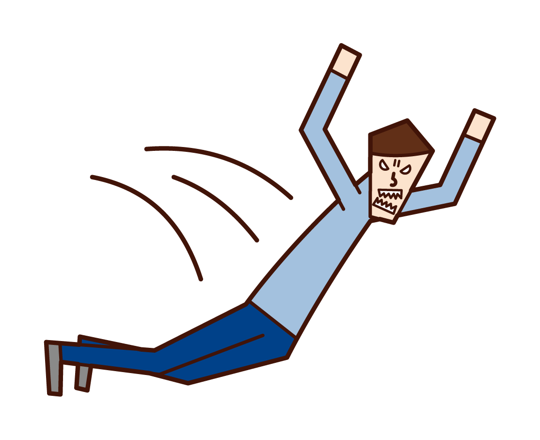 Illustration of a man who loses his way and falls