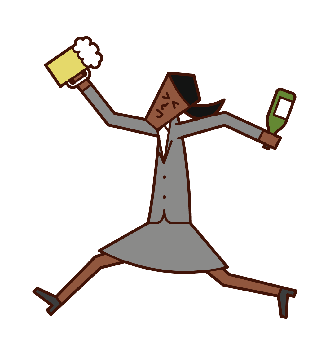 Illustration of a woman who drinks alcohol