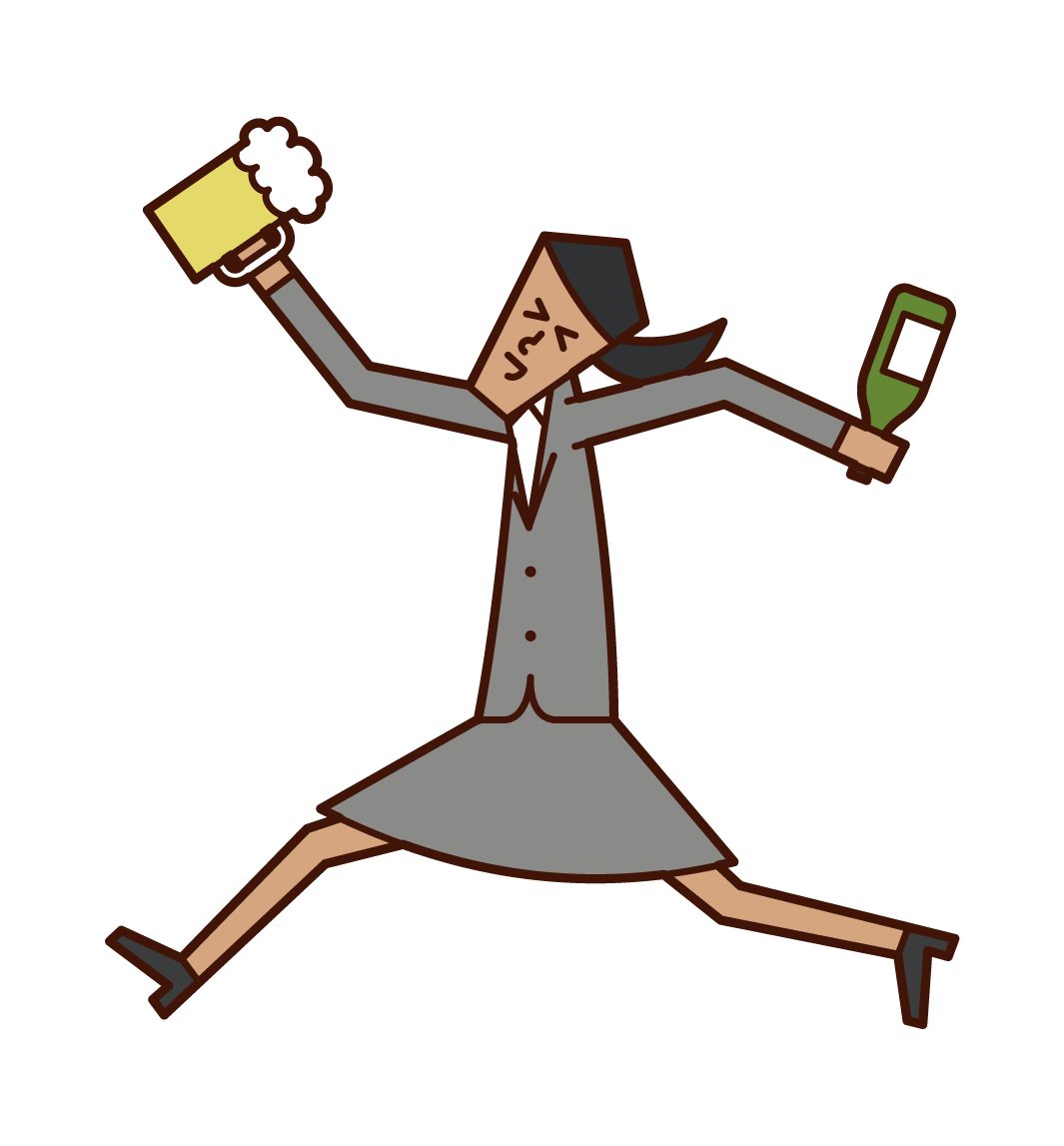 Illustration of a woman who drinks alcohol