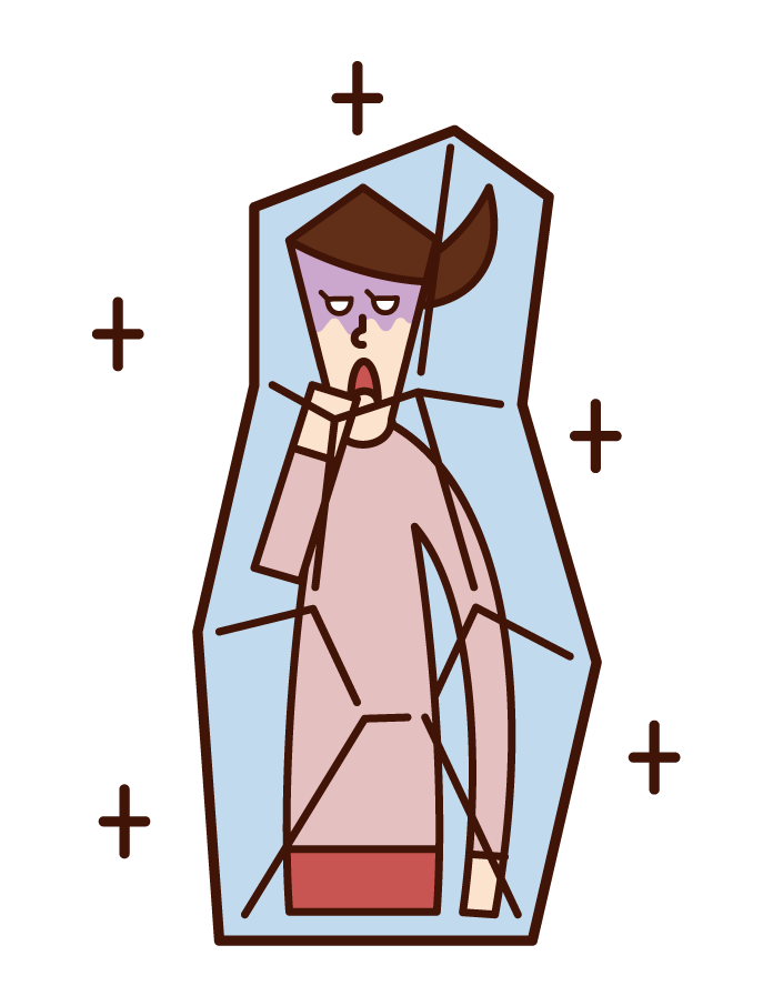 Illustration of a man who falls and bruises his head