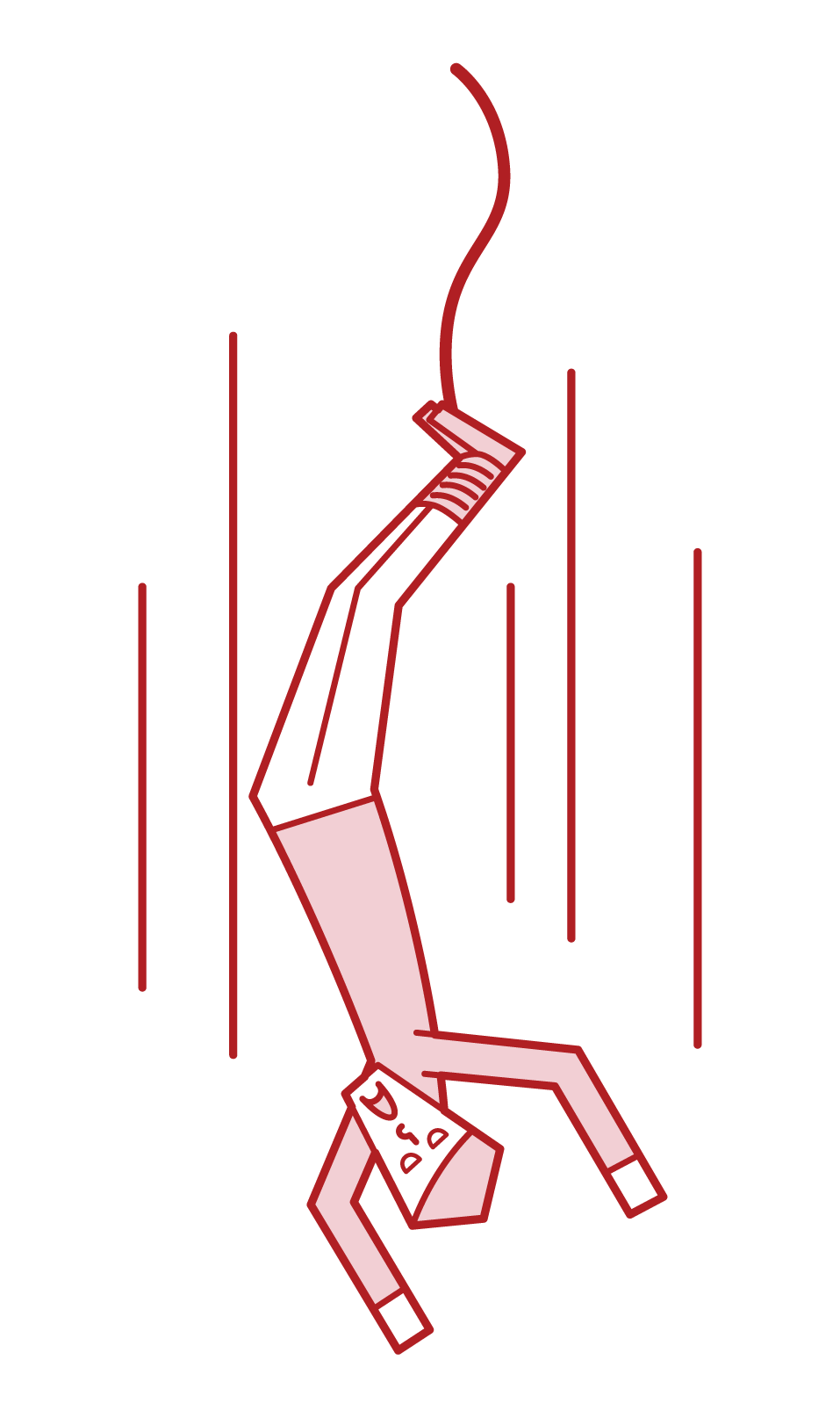 バンジージャンプをする人（男性）のイラスト