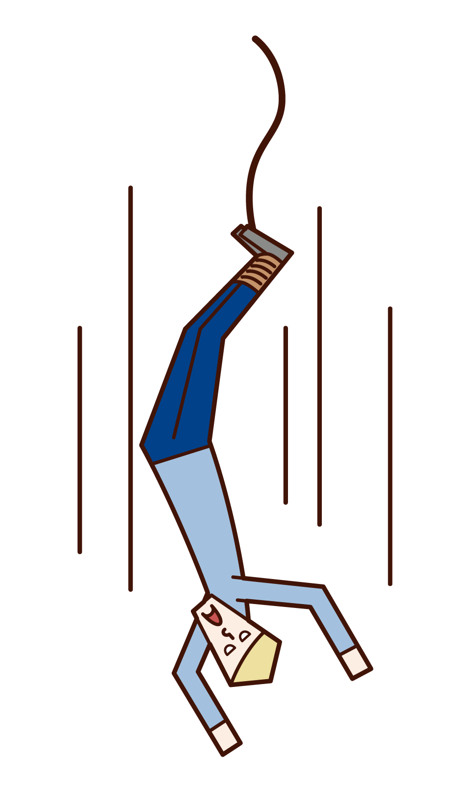 バンジージャンプをする人（男性）のイラスト