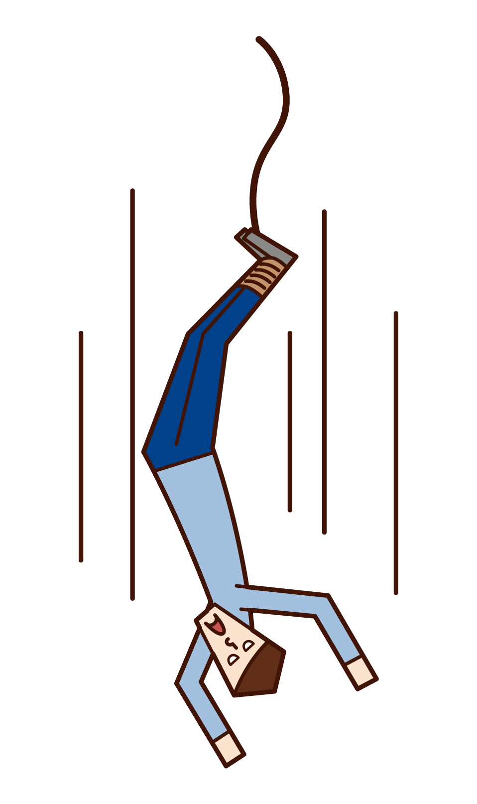 Illustration of a man bungee jumping