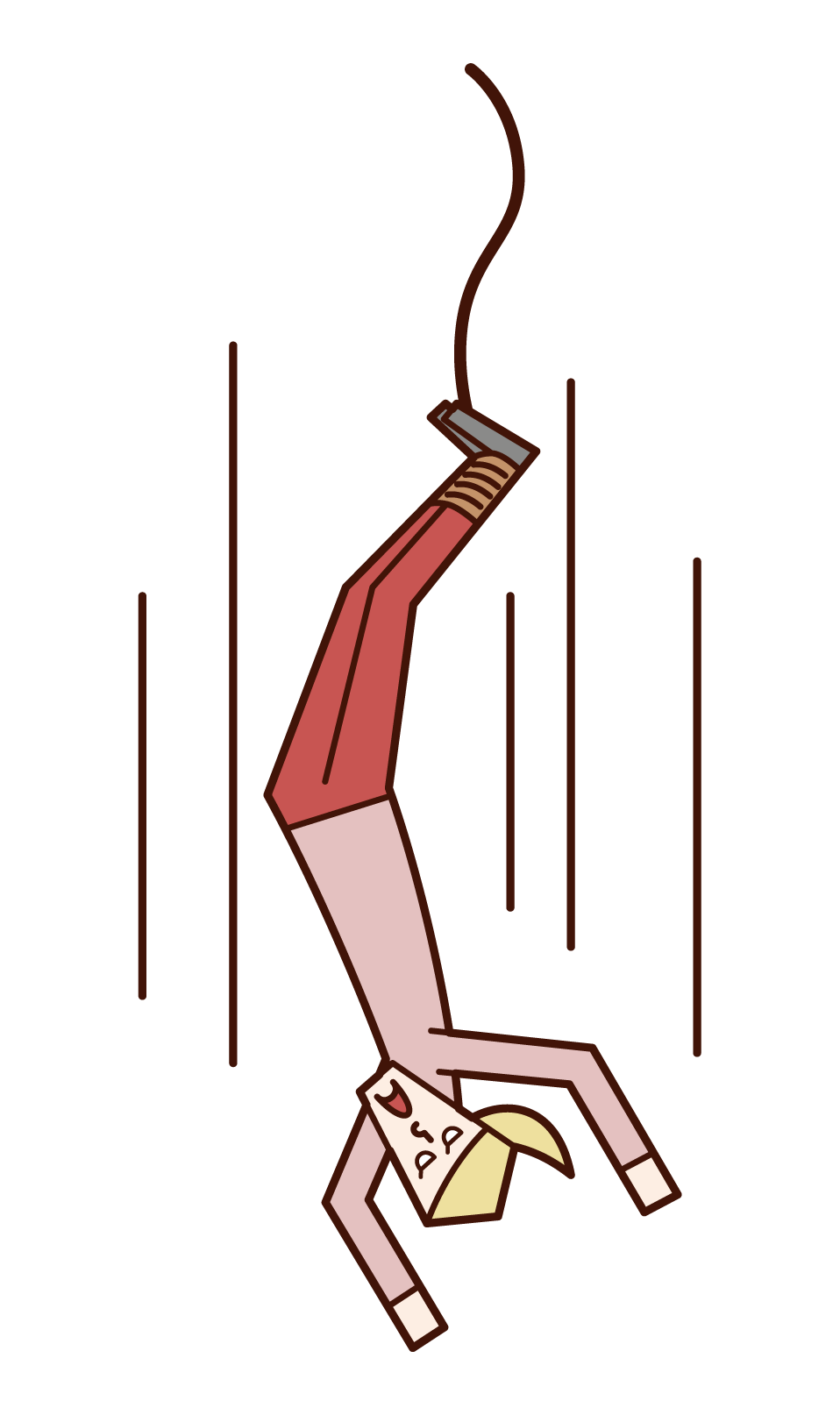 Illustration of a woman bungee jumping