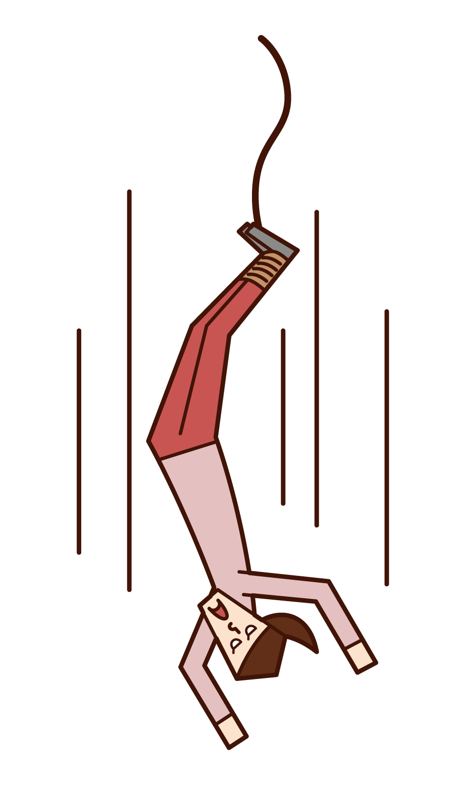 バンジージャンプをする人 女性 のイラスト フリーイラスト素材 Kukukeke ククケケ