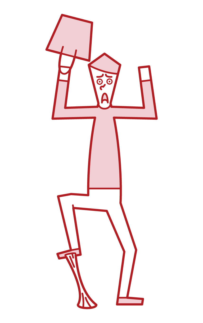 Illustration of a man stepping on gum