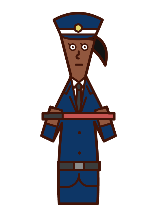 Illustration of a security guard (female)