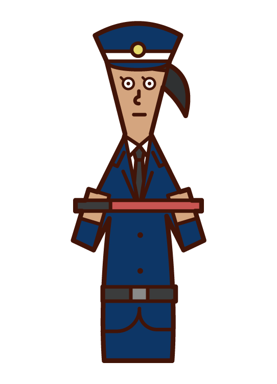 Illustration of a security guard (female)