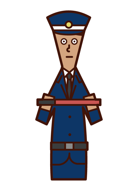 Illustration of a security guard (male)