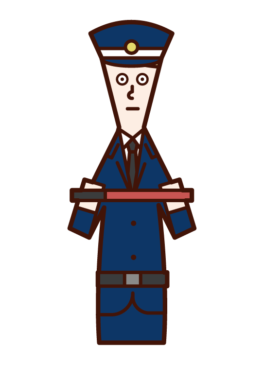 Illustration of a security guard (male)