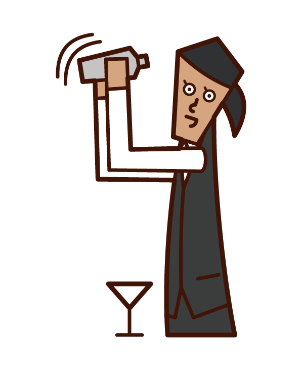 Illustration of bartender (female)