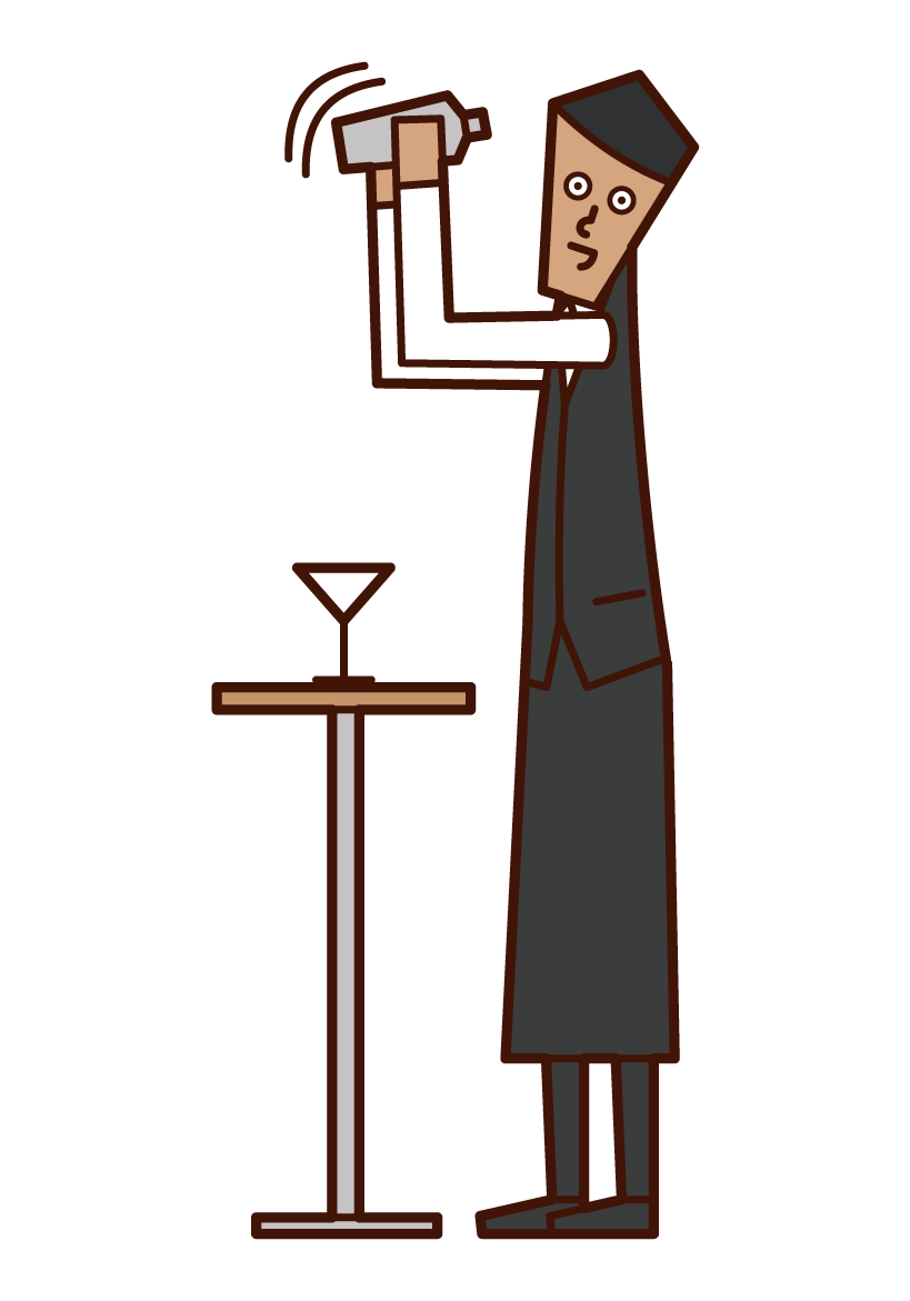 Illustration of bartender (male)