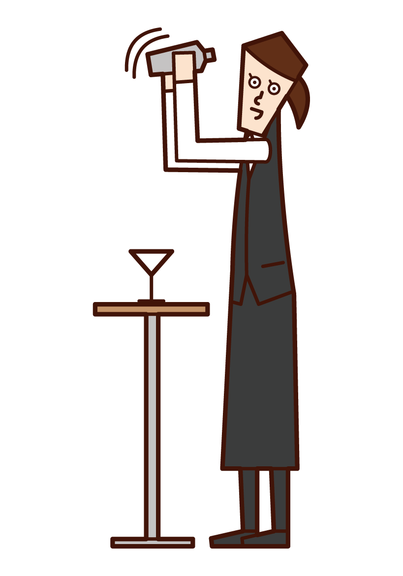 Illustration of bartender (female)