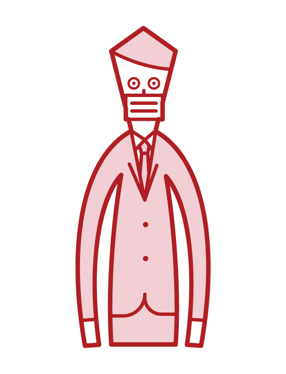 Illustration of a man wearing a mask