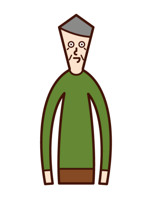 Illustration of upper body (old man)