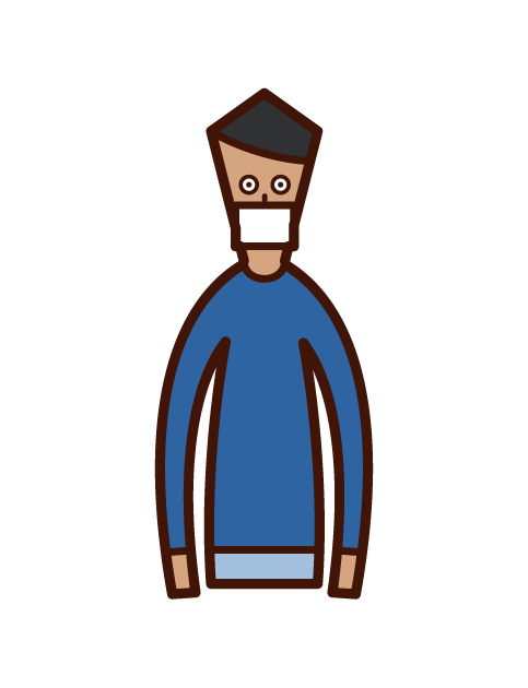Illustration of a masked person (boy)