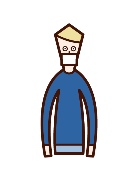 Illustration of a masked person (boy)