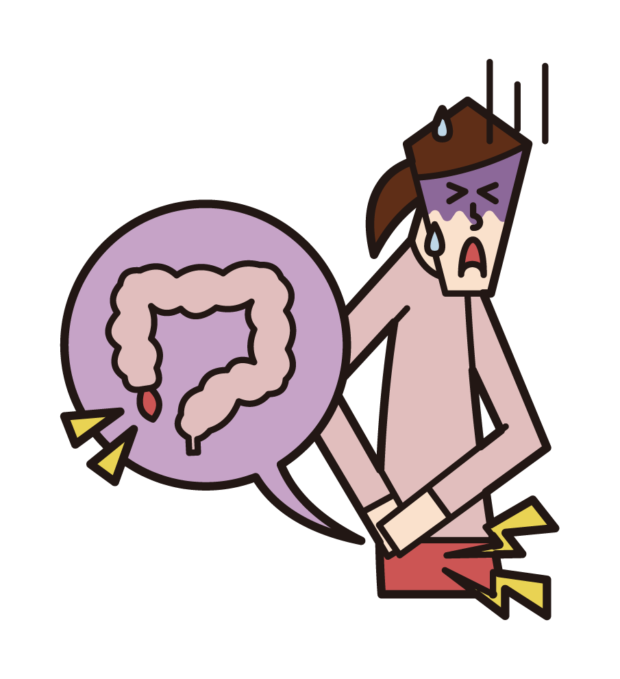 Illustration of appendicitis and cecum (male)
