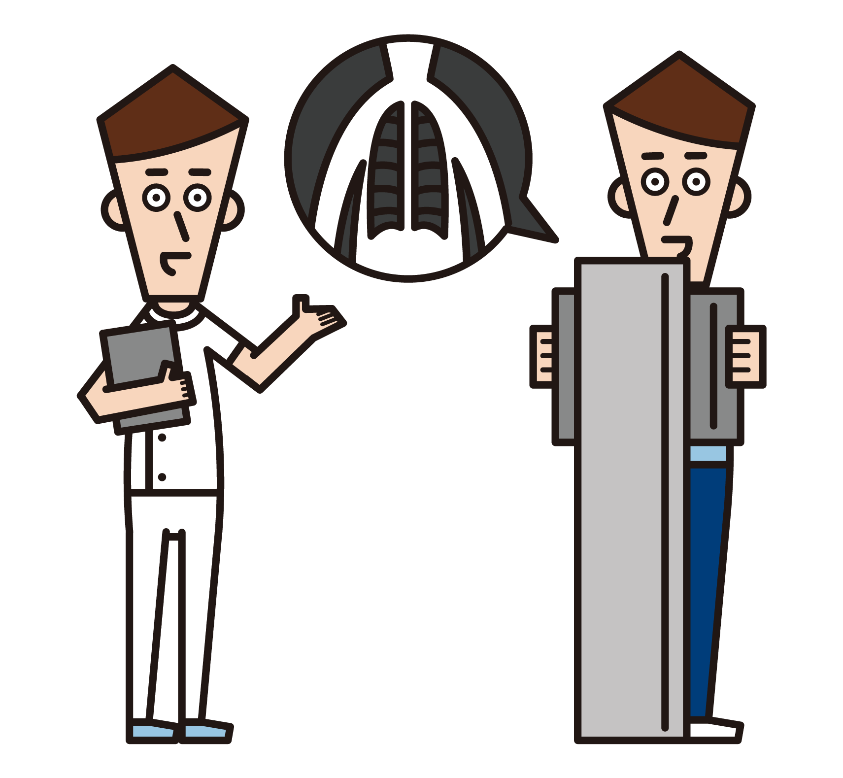 Illustration of a medical radiologist (male)