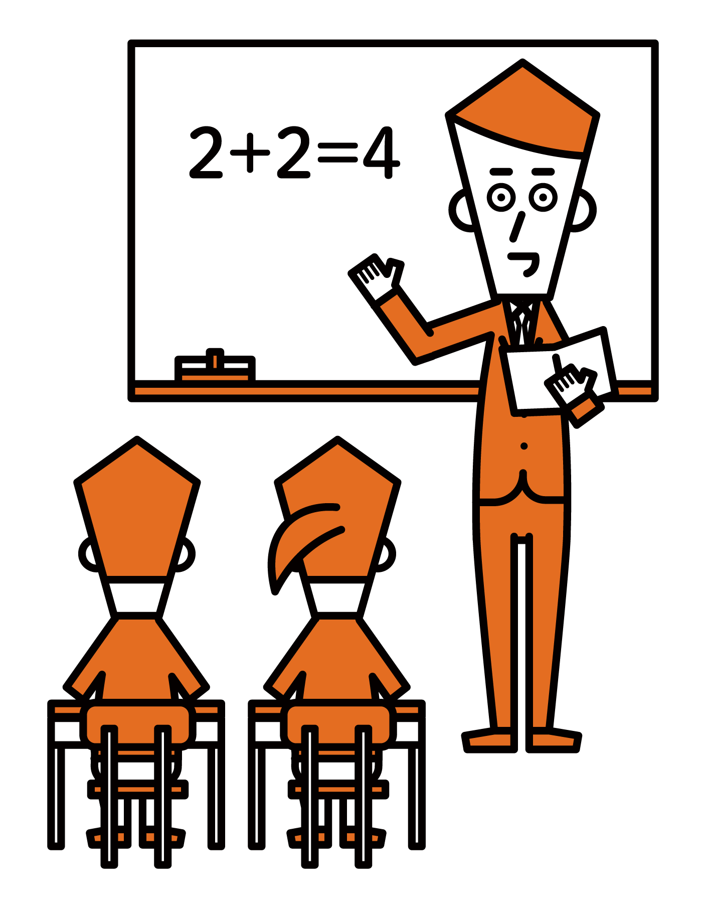 Illustration of an elementary school teacher (male) in class