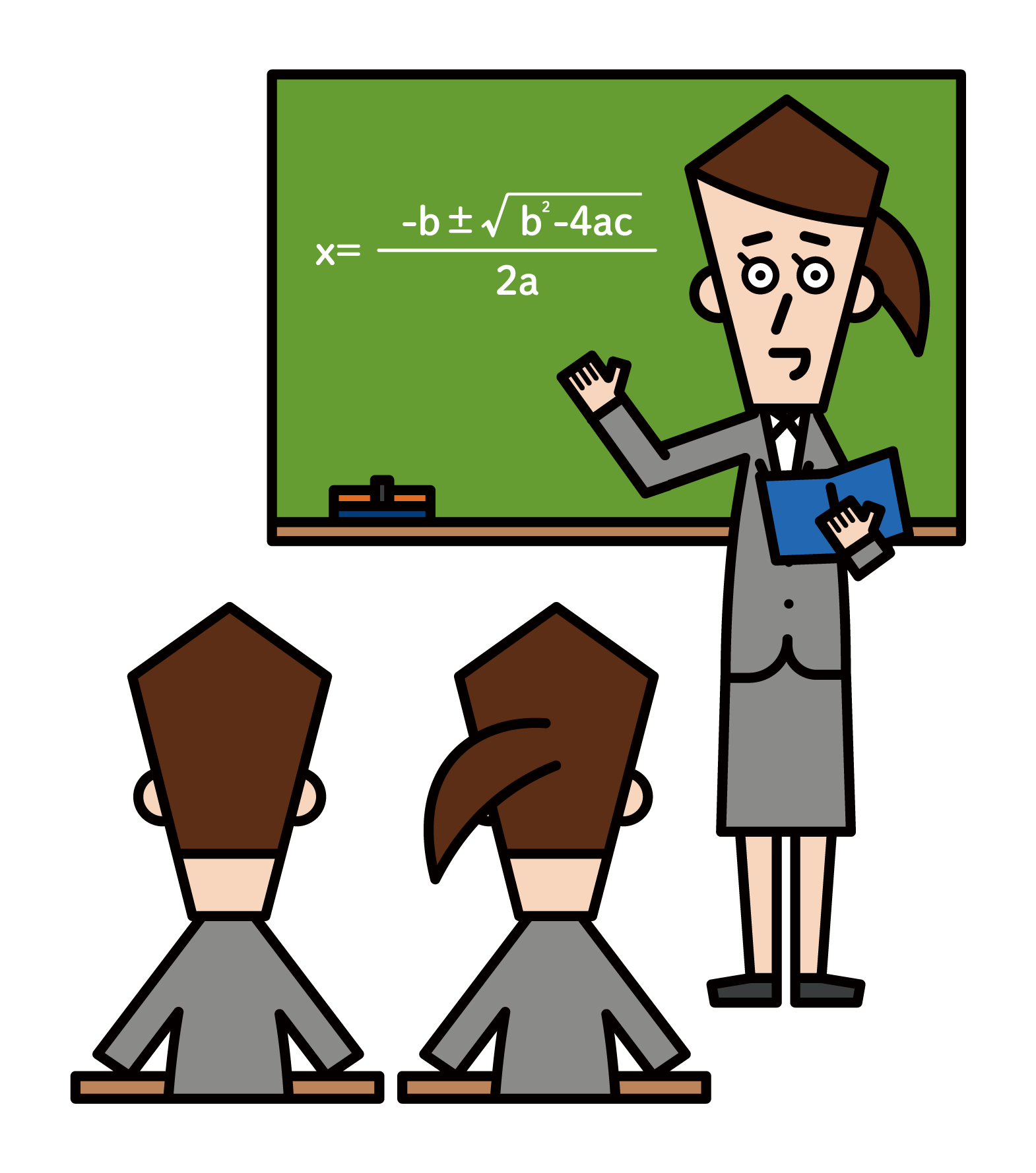 Illustration of a high school teacher (female)