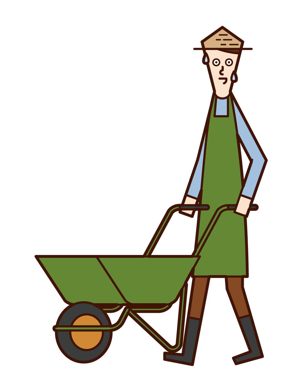 Illustration of a man using a wheeled unicycle