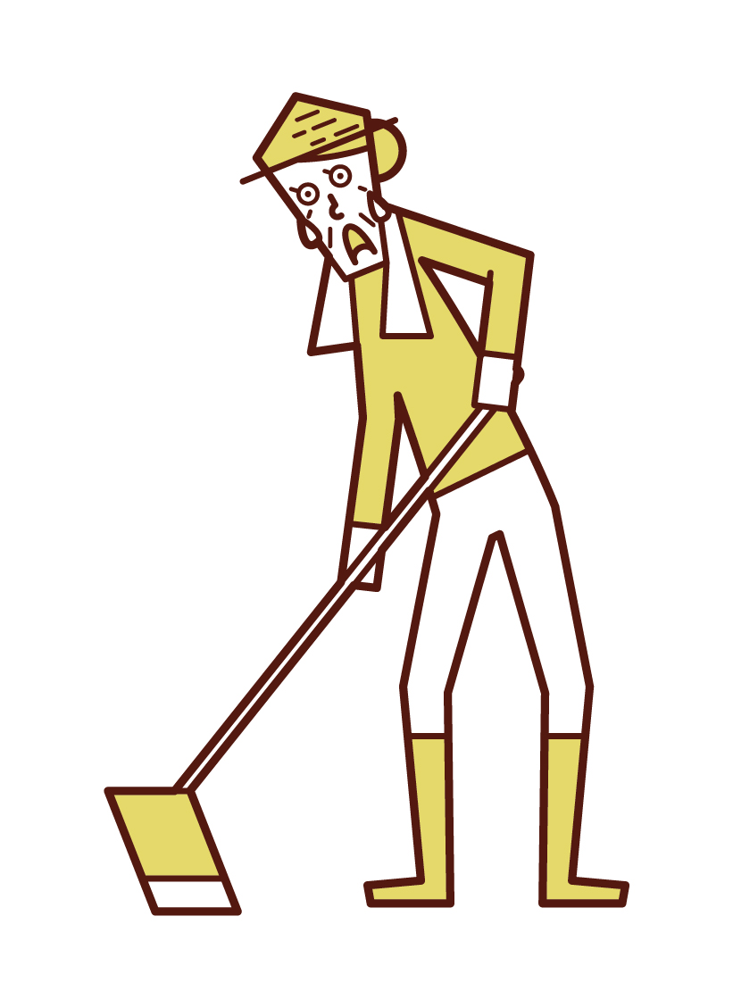 畑を耕す人 おばあさん のイラスト フリーイラスト素材 Kukukeke ククケケ