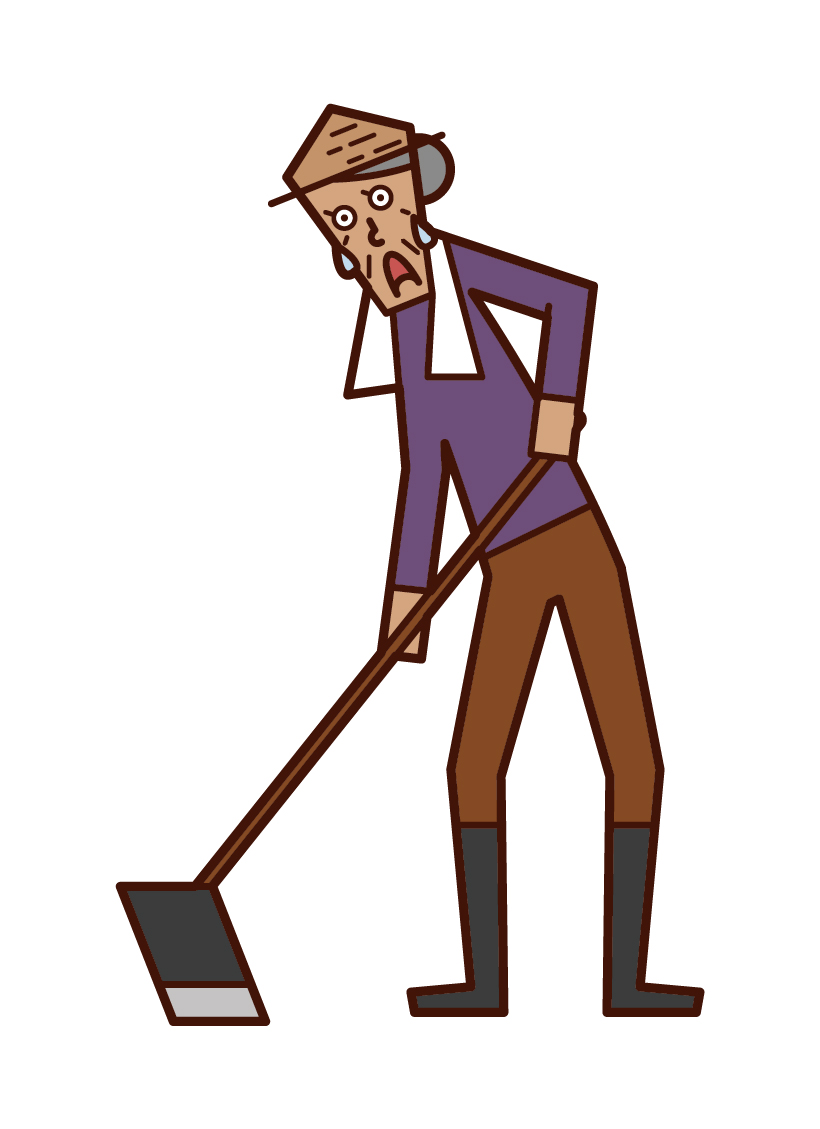 畑を耕す人 おばあさん のイラスト フリーイラスト素材 Kukukeke ククケケ