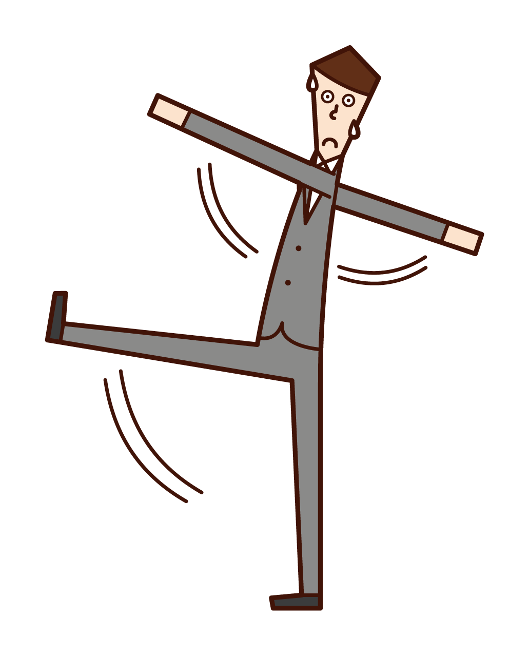 Illustration of a man walking with his hands and legs waving wide