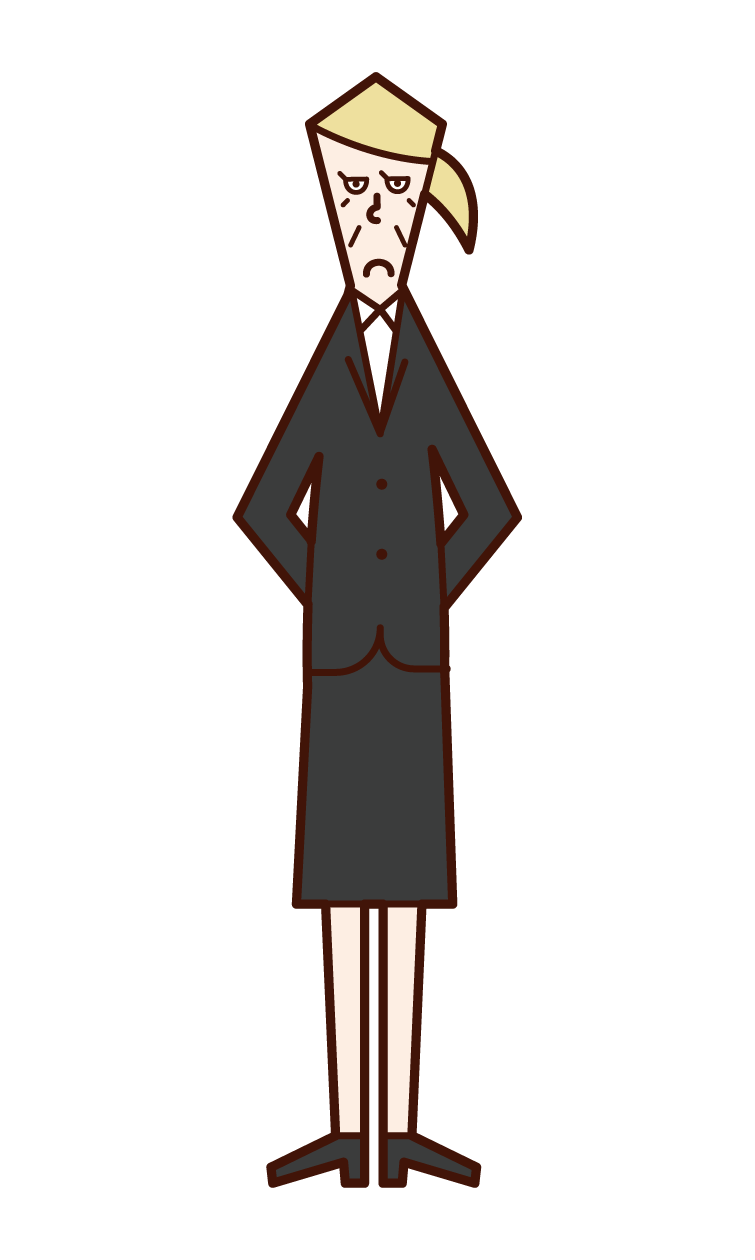 Illustration of a boss (woman) to monitor