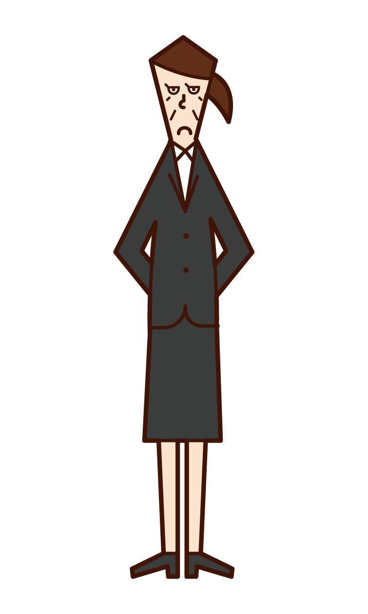 Illustration of a boss (woman) to monitor