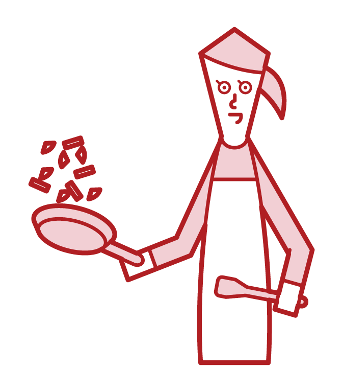 Illustration of a woman who cooks
