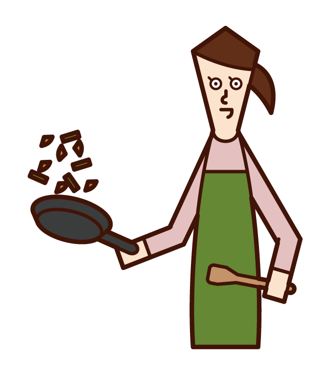 Illustration of a woman who cooks