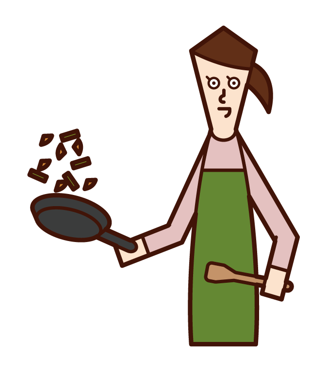 Illustration of chef (man) cooking