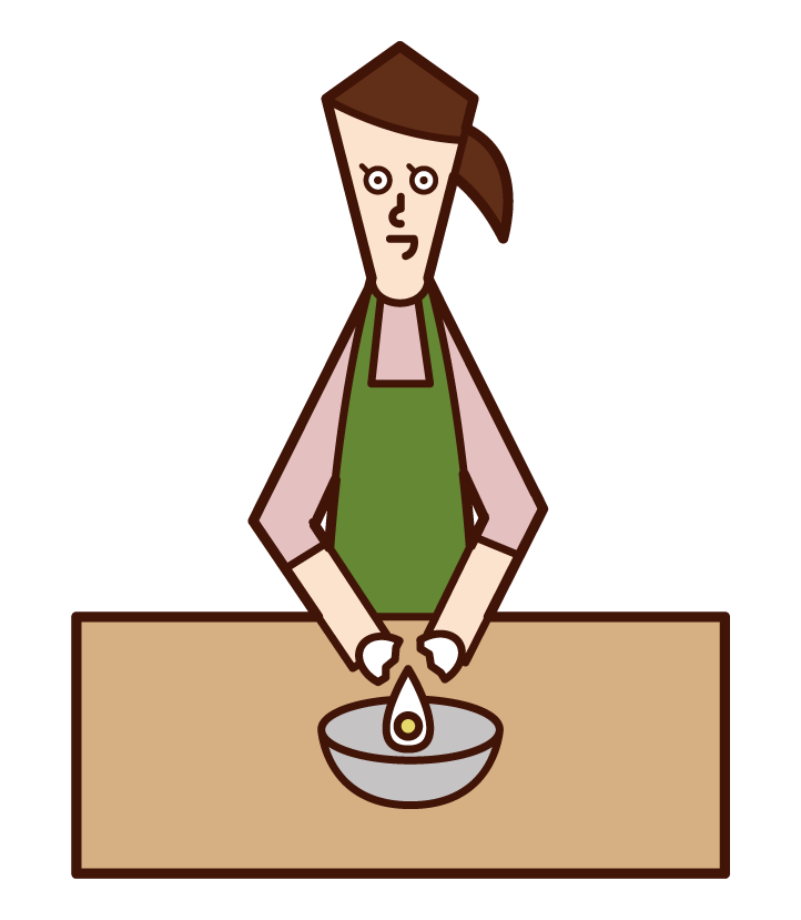 요리사 (남성)가 요리 한 재료의 그림