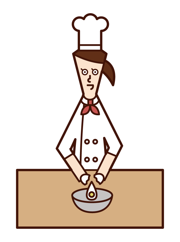 Illustration of chef (man) washing vegetables