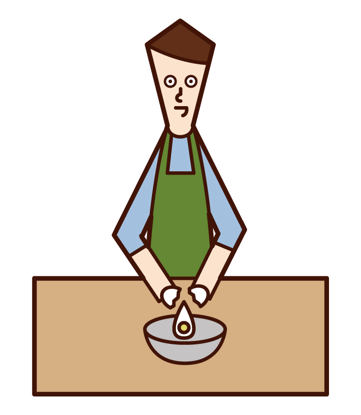 Illustration of a man cracking an egg