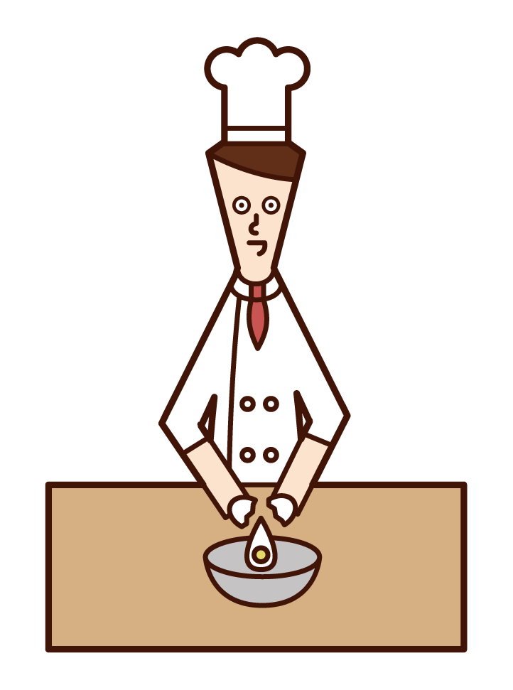 Illustration of a man seasoning a dish