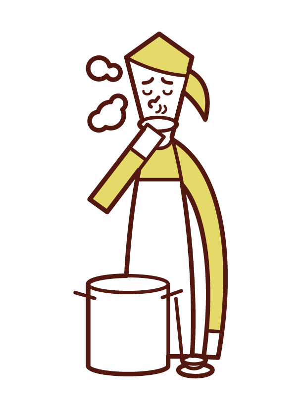 Illustration of a woman who tastes soup